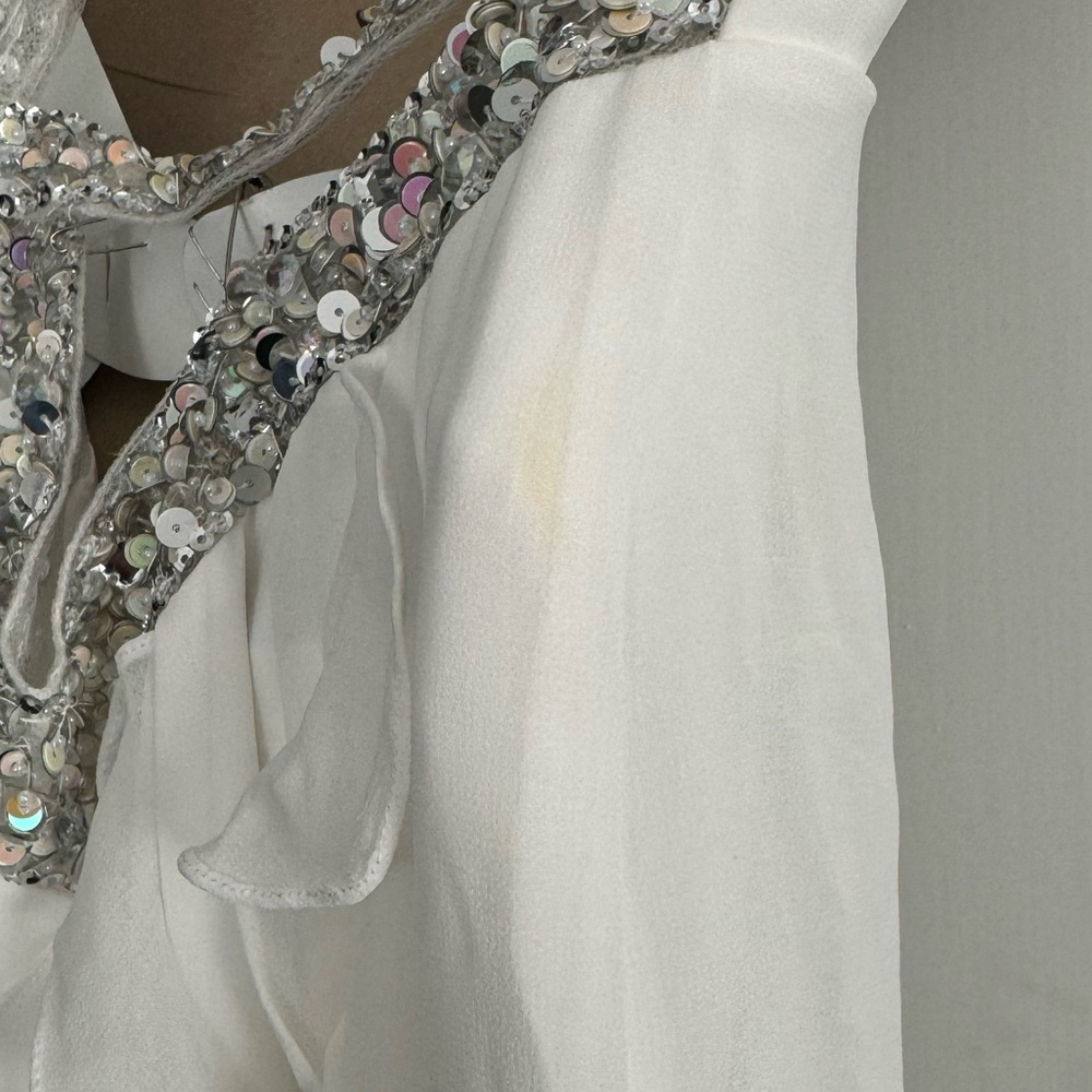 Faviana Couture White Prom Dress Size Women’s 8 - Picture 11 of 13